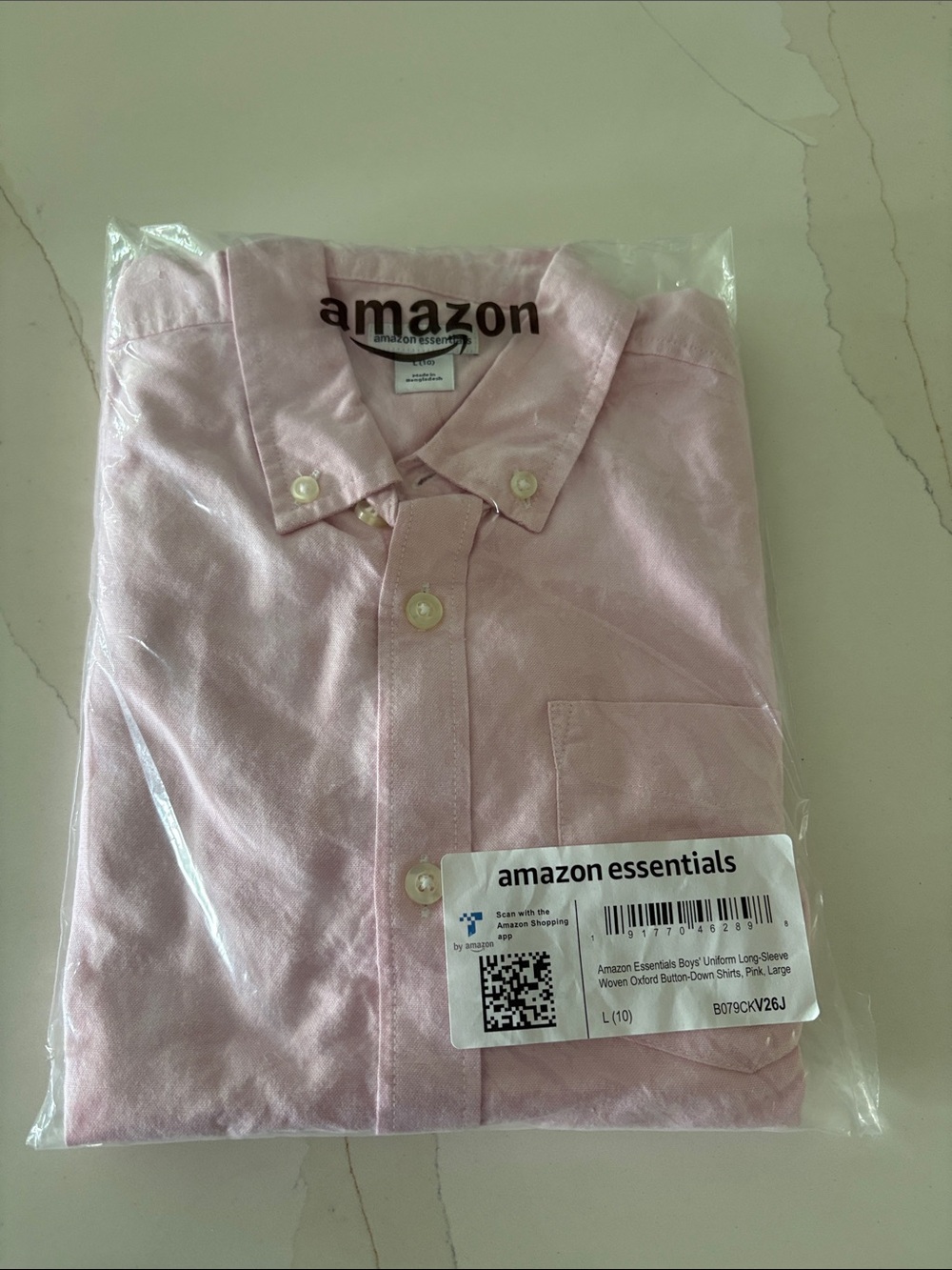 Amazon Essentials Men’s Pink Oxford Button-Down Shirt